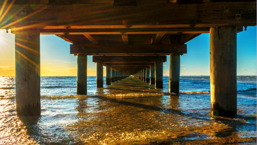 MF051 Wall décor art photographic on canvas seascape under a pier